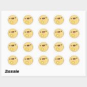 Sticker Rond Cute Kawaii Beurre gaufre (Feuille)