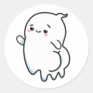 Sticker Rond Cute Kawaii Bootylicious Ghost