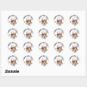 Sticker Rond Cute Kawaii Brown-Haired Baker Merci (Feuille)