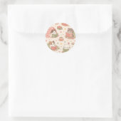 Sticker Rond Cute Kawaii Cat Heart Book Pattern (Sac)