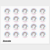 Sticker Rond Cute Kawaii Catcorn Chat Unicorn (Feuille)