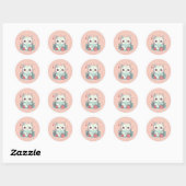 Sticker Rond Cute kawaii chat avec fraises (Feuille)