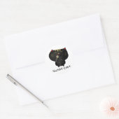 Sticker Rond Cute Kawaii Chat Sushi Noir (Enveloppe)