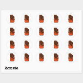 Sticker Rond Cute Kawaii Chocolat Bar (Feuille)