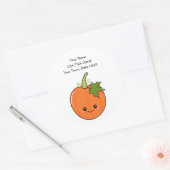 Sticker Rond Cute Kawaii Citrouille (Enveloppe)