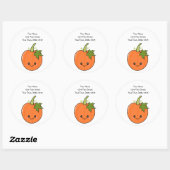 Sticker Rond Cute Kawaii Citrouille (Feuille)