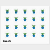 Sticker Rond Cute kawaii Fern (Feuille)