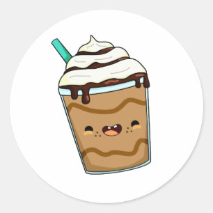 Sticker Rond Cute Kawaii Frappuccino