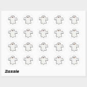 Sticker Rond Cute Kawaii Ghost (Feuille)