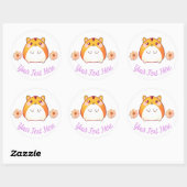 Sticker Rond Cute Kawaii Hamster personnalisé (Feuille)