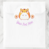 Sticker Rond Cute Kawaii Hamster personnalisé (Sac)