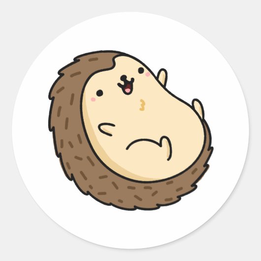 Sticker Rond Cute Kawaii Hedgehog (Devant)