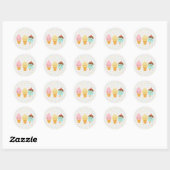 Sticker Rond Cute Kawaii Ice Cream Party Plate (Feuille)