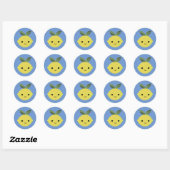 Sticker Rond Cute Kawaii Lemon (Feuille)