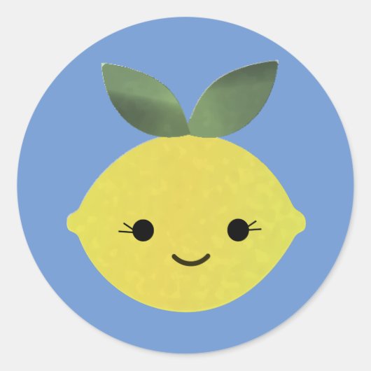 Sticker Rond Cute Kawaii Lemon (Devant)