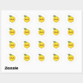 Sticker Rond Cute Kawaii Lemon (Feuille)