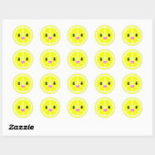 Sticker Rond Cute Kawaii Lemon Fruit Fooit Fooit Tout usage (Feuille)