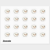 Sticker Rond Cute Kawaii Little Lamb (Feuille)