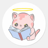 Sticker Rond Cute kawaii livre de lecture (Devant)