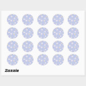 Sticker Rond Cute Kawaii Moon & Clouds Pattern | Dreamy Pastel (Feuille)