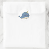 Sticker Rond Cute Kawaii Narwhal (Sac)