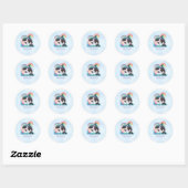 Sticker Rond Cute Kawaii Orca Killer Whale Rainbows Papillons (Feuille)
