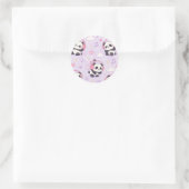 Sticker Rond Cute Kawaii Panda Love Music Pattern (Sac)