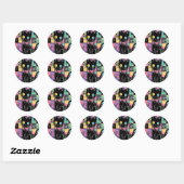 Sticker Rond Cute Kawaii Pastel Goth Patchwork Gothique Déplais (Feuille)