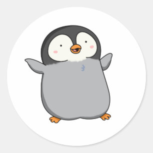 Sticker Rond Cute Kawaii Penguin