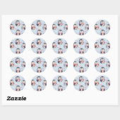 Sticker Rond Cute Kawaii Penguin Hot Cocoa Pattern (Feuille)