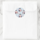 Sticker Rond Cute Kawaii Penguin Hot Cocoa Pattern (Sac)