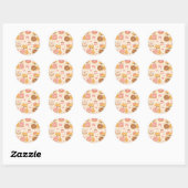 Sticker Rond Cute Kawaii Shiba Inu Donut Pattern (Feuille)