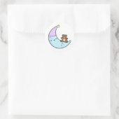 Sticker Rond Cute Kawaii Sleepy Moon (Sac)