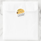 Sticker Rond Cute Kawaii Taco Taco Taco-bout Awesome (Sac)