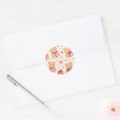 Sticker Rond Cute Kawaii Teddy Bear Heart Gift Pattern (Enveloppe)