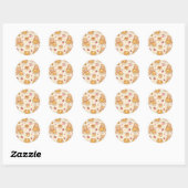 Sticker Rond Cute Kawaii Teddy Bear Pancake Pattern (Feuille)