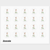 Sticker Rond Cute Kid Rabbit Happy Easter Party (Feuille)