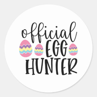Sticker Rond Cute kids official egg hunter 