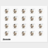 Sticker Rond  Cute Kindergarten Graduation Bunny Design (Feuille)
