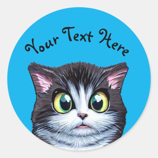 Sticker Rond Cute Kitten (Devant)