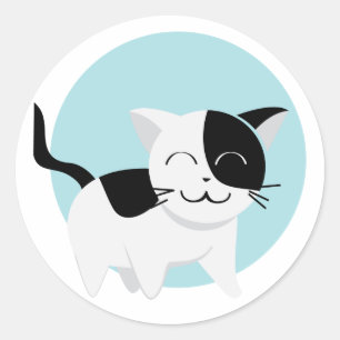 Sticker Rond Cute Kitten