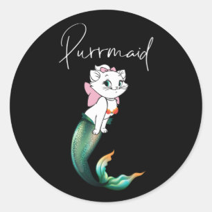 Sticker Rond Cute Kitten Purrmaid - Fun Mermaid Design de chat