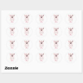 Sticker Rond Cute Kitten rose (Feuille)