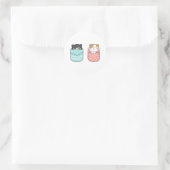 Sticker Rond Cute Kitty Chat (Sac)