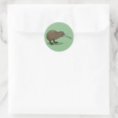 Sticker Rond Cute Kiwi Brown de Nouvelle-Zélande (Sac)