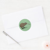 Sticker Rond Cute Kiwi Brown de Nouvelle-Zélande (Enveloppe)