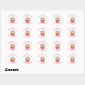 Sticker Rond Cute Koala à Cupcake Custom Kids Saint Valentin (Feuille)