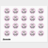 Sticker Rond Cute KOALA - Animaux australiens - Marsupial - Ros (Feuille)