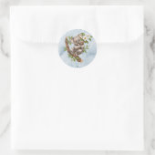 Sticker Rond Cute Koala Bear Baby shower d'aquarelle bleu (Sac)