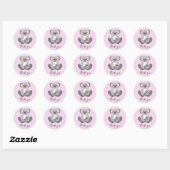 Sticker Rond Cute KOALA - Merci - Animal - Rose (Feuille)